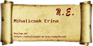Mihalicsek Erina névjegykártya